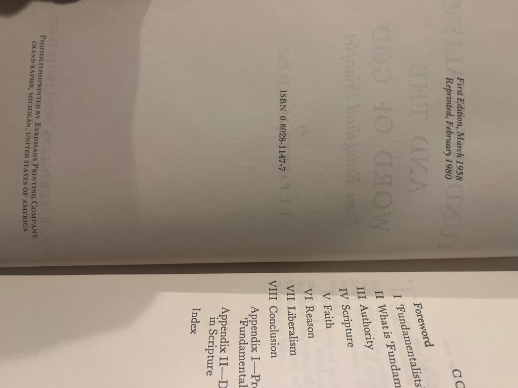 “Fundamentalism” and the Word of God by J.I. Packer