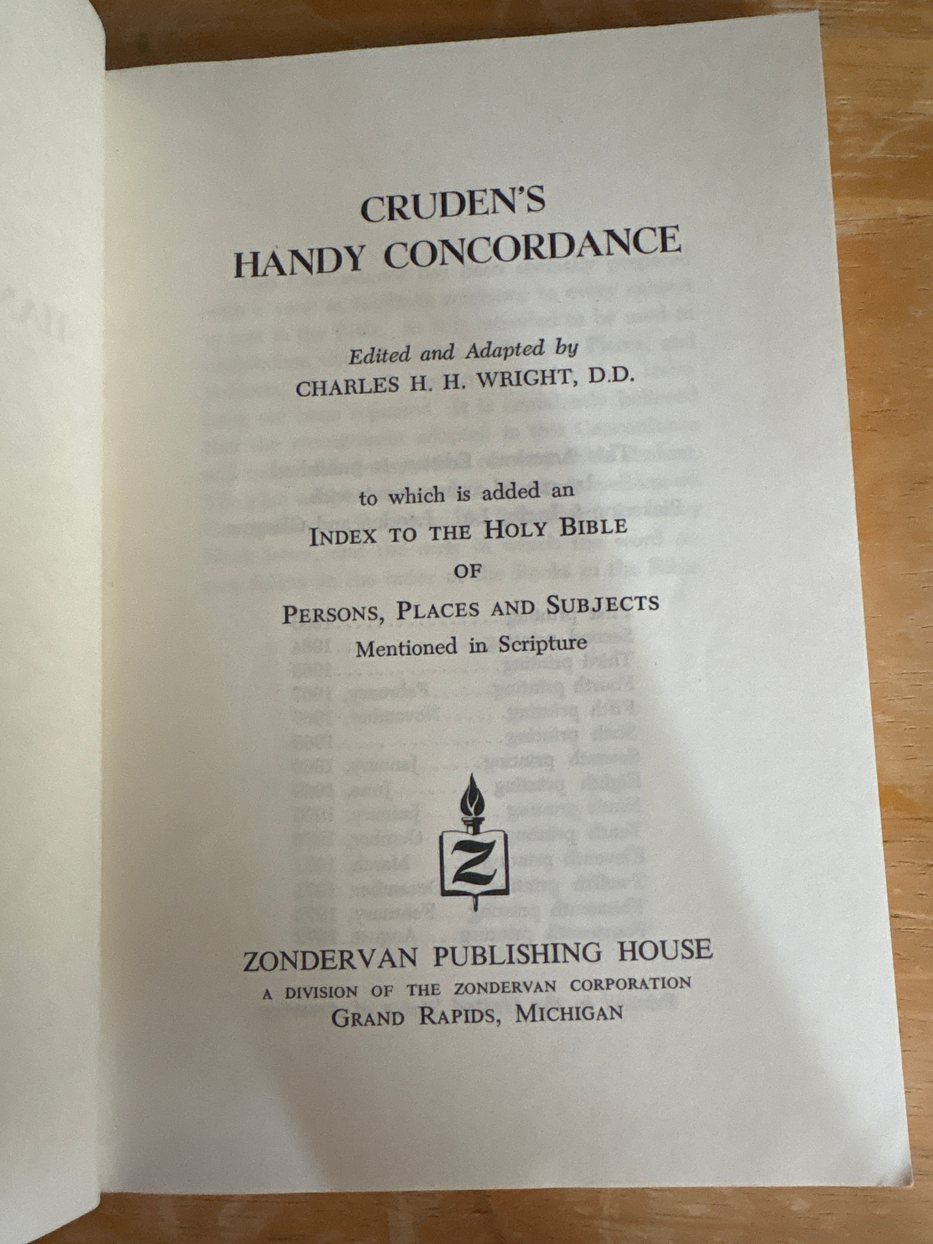 Cruden’s Handy Concordance To The Bible